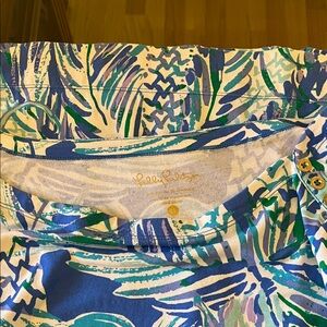 Lilly Pulitzer Blue and Green Leaf Print Dress